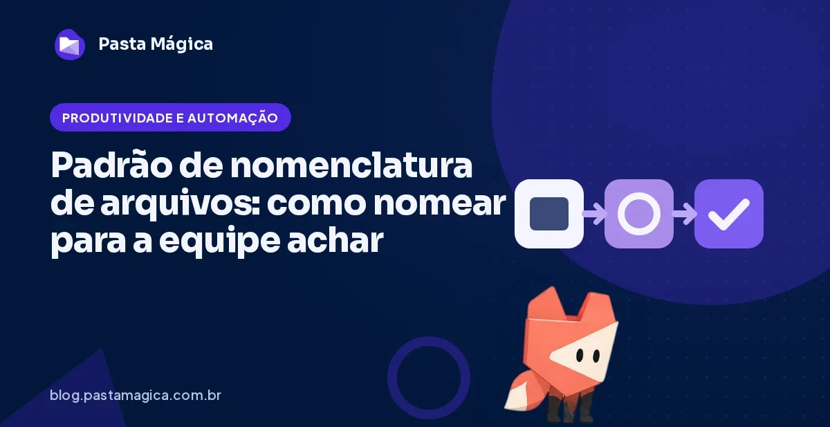 Padrão de nomenclatura de arquivos: como nomear para a equipe achar